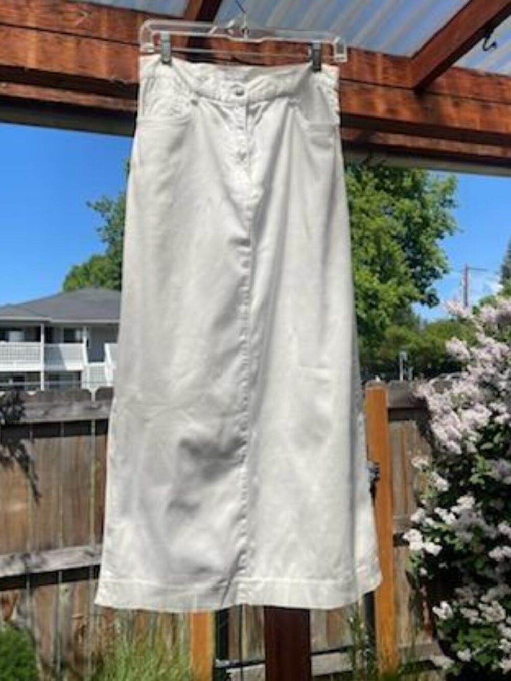 Vintage Spiegel White Denim Pencil Skirt-Size 8